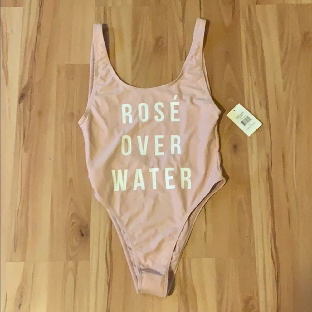 Rosé over water one piece bathing suit - Picture 2 of 7